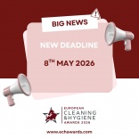 European Cleaning & Hygiene Awards 2026 - deadline for entries extended